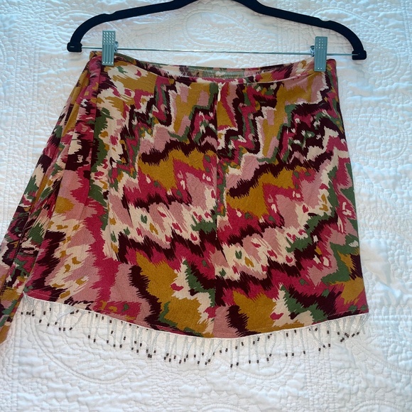 Zara Beaded Multicolor Wrap Mini Skirt - Picture 6 of 9